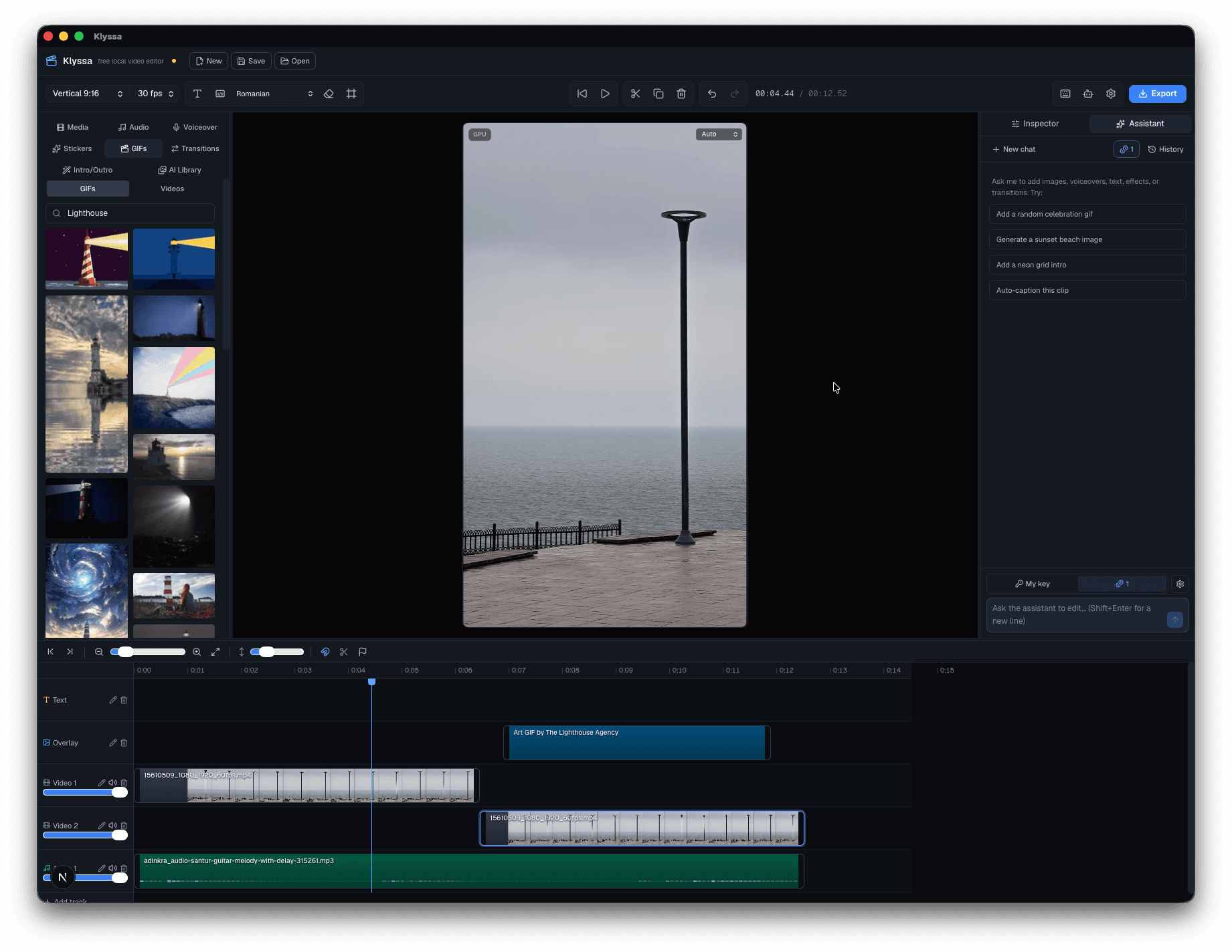 Klyssa editor full-window demo